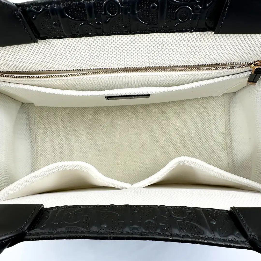 Dior mittelgroße Book Tote Tasche schwarz Leder / neuwertig Dior