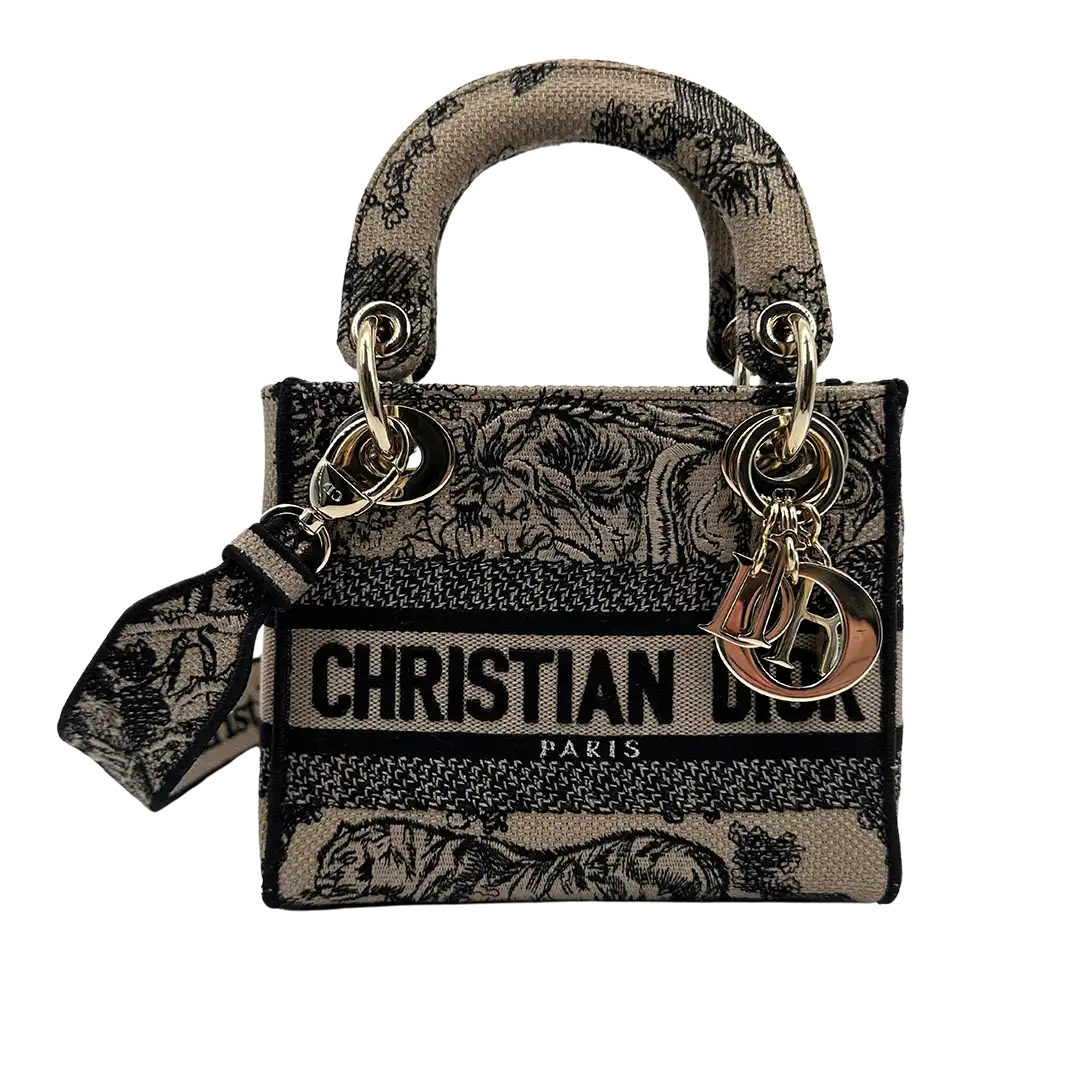 Christian Dior Mini Lady D Lite Tasche beige sehr gut