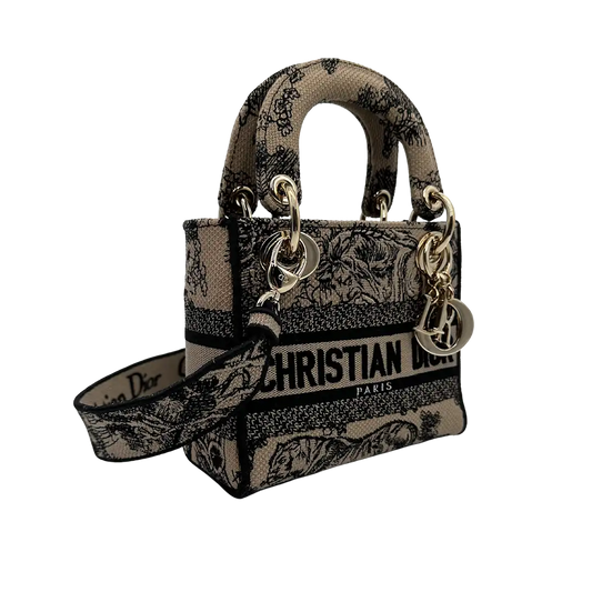 Christian Dior Mini Lady D-Lite Tasche beige / sehr gut Dior