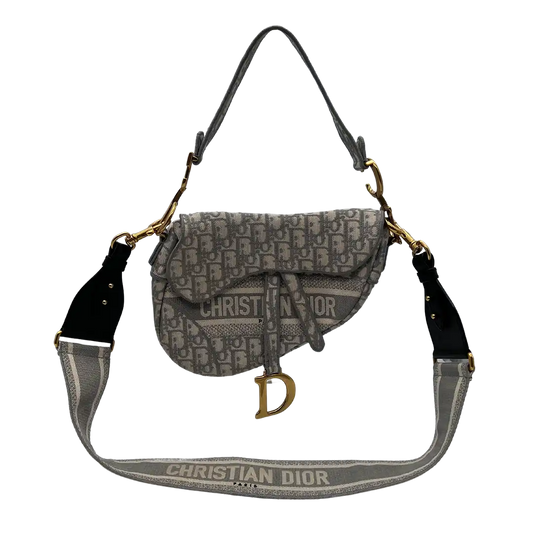 Christian Dior Saddle Bag Oblique Jacquard Medium inkl. Schulterriemen Fullset / sehr gut Echtheitscheck