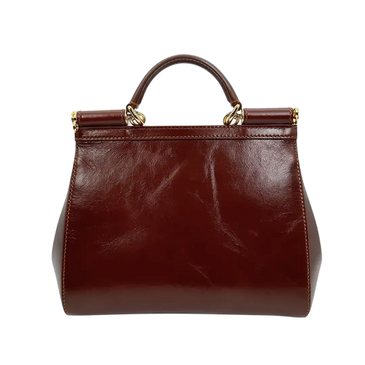 Dolce & Gabbana Sicily Medium Tasche aus Vintage Kalbsleder braun / sehr gut Dolce & Gabbana