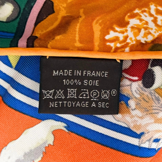 Hermès Dreieckstuch Kashina Orange Gelb / sehr gut Hermès