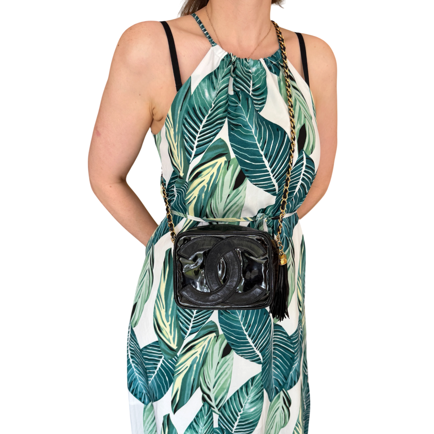 Chanel Vintage Lackleder Camerabag GHW / gut Chanel