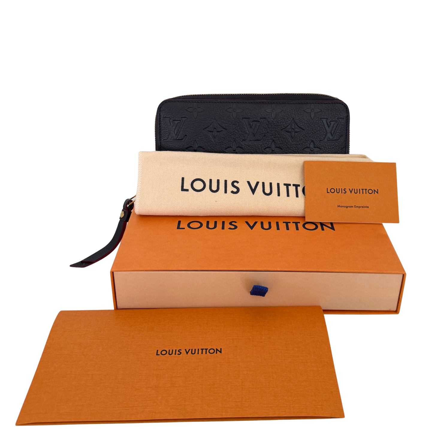 Louis Vuitton Zippy Geldbörse Empreinte Marineblau Fullset / sehr gut Louis Vuitton