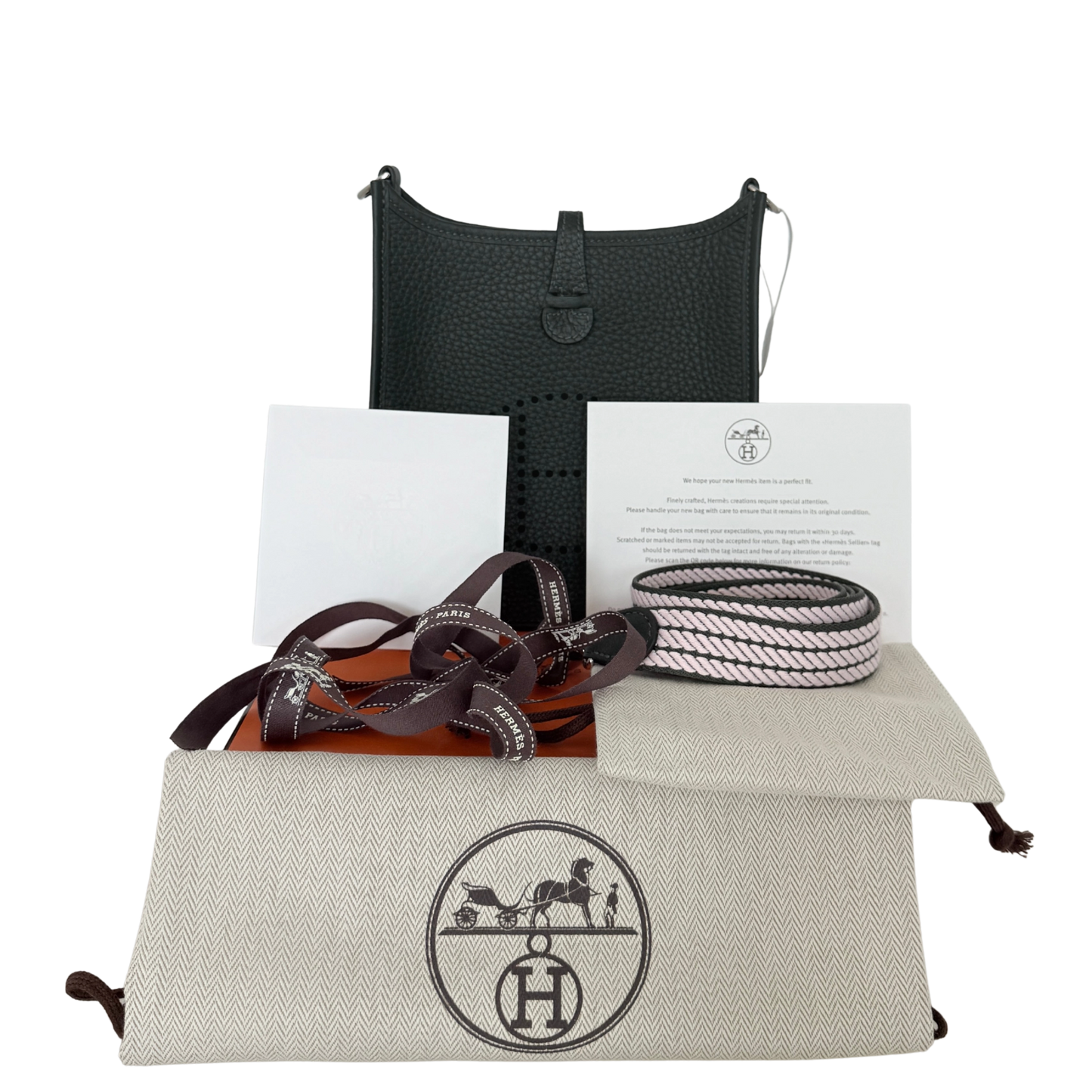 Hermès Evelyne 16 Amazone Taurillon Clemence Vert Foncé Rose Darling Fullset / neuwertig Hermès