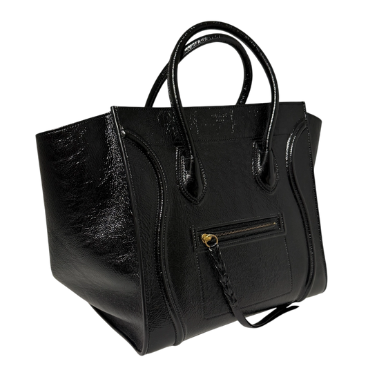 CELINE Luggage Phantom Lackleder Medium schwarz / neuwertig CELINE