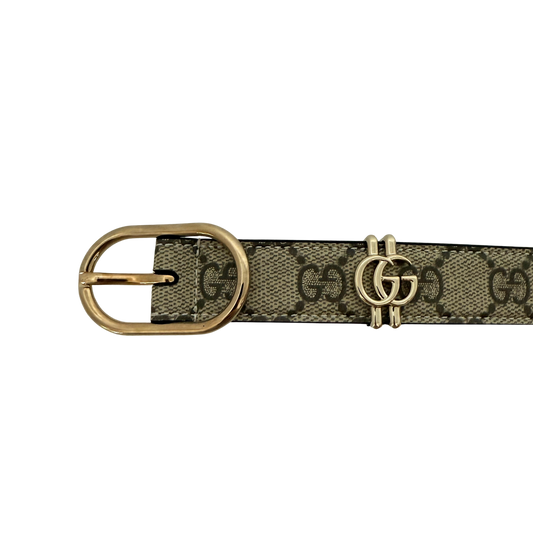 Gucci GG Gürtel mit ovaler Schnalle 80cm Beige / sehr gut Gucci