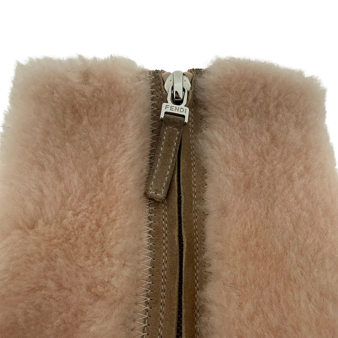 Fendi Shearling Ankle Boot Ice Heel rosa Größe 38 / usehr gut Fendi