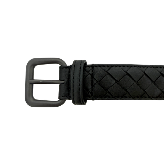 Bottega Veneta Gürtel aus Intrecciato Leder 80cm schwarz / sehr gut Bottega Veneta