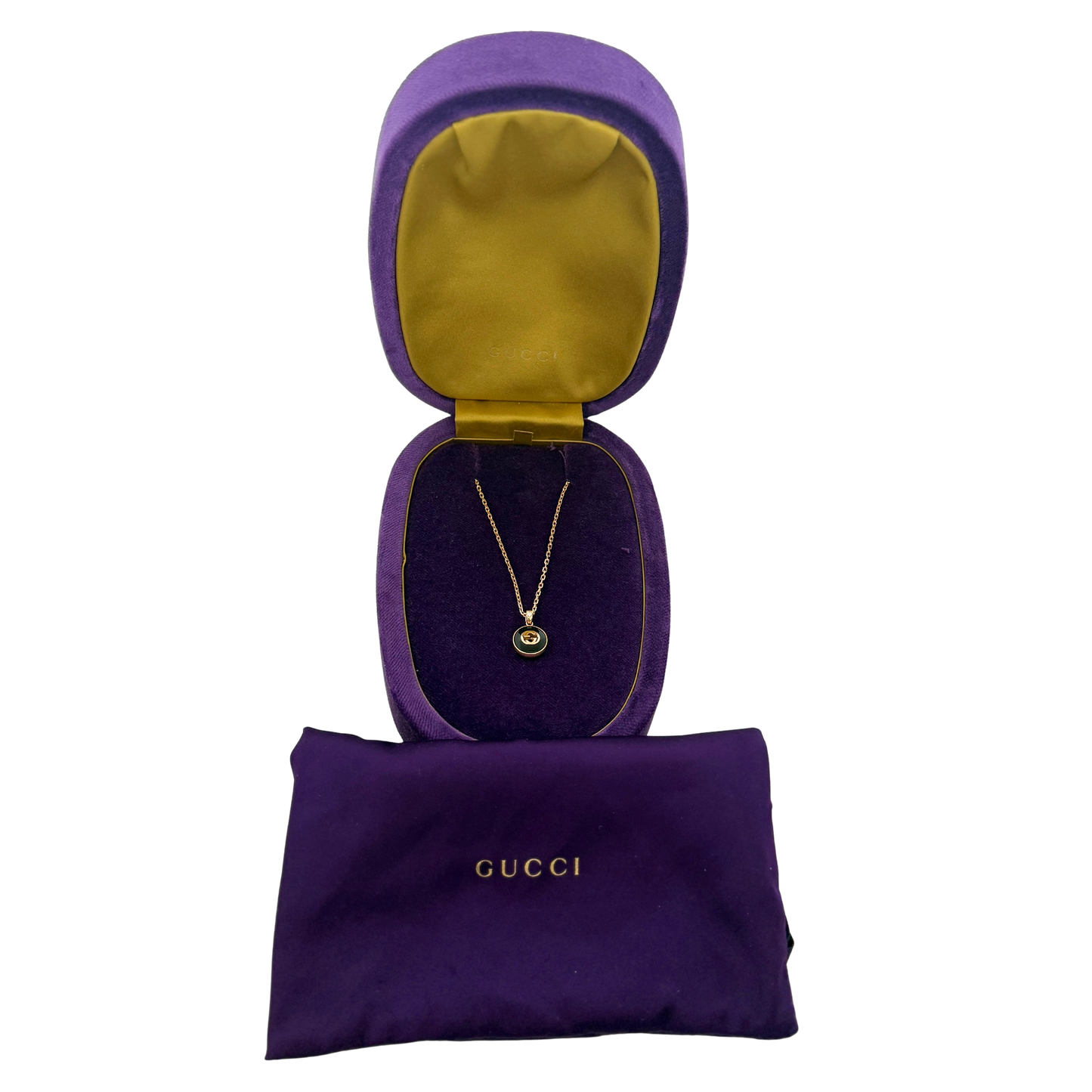 Gucci Interlocking Gliederhalskette Gelbgold 18 Karat mit Dianmant/ ungetragen Gucci