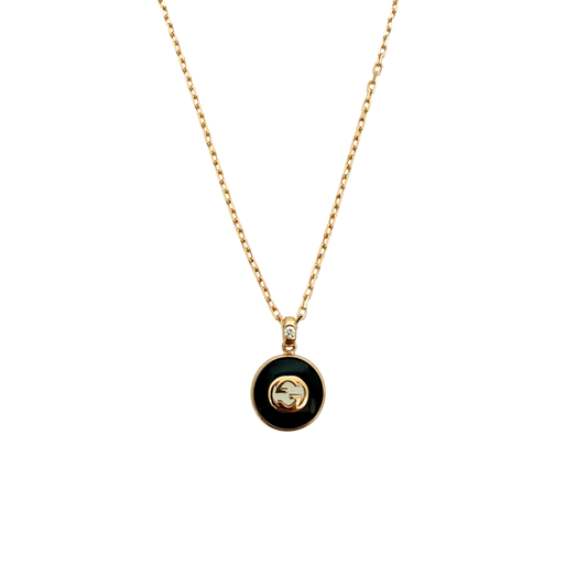 Gucci Interlocking Gliederhalskette Gelbgold 18 Karat mit Dianmant/ ungetragen Gucci