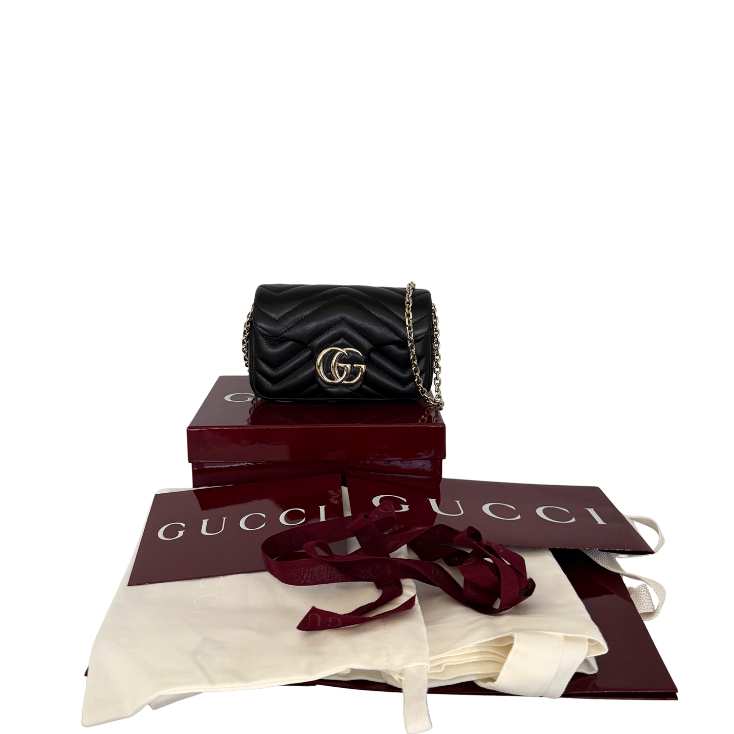 Gucci GG Marmont Mini-Schultertasche Schwarz Fullset / neuwertig Gucci