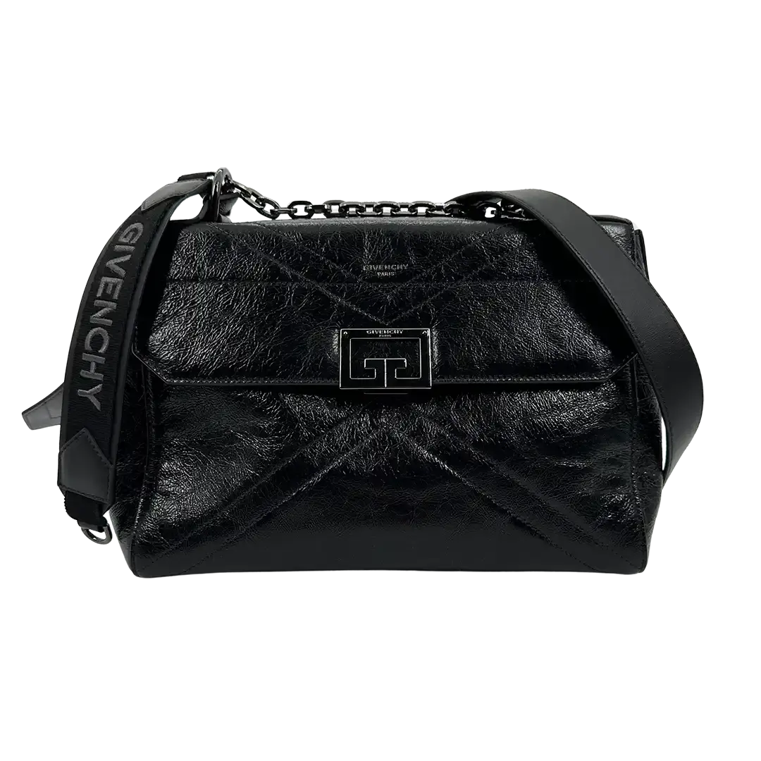 Givenchy ID Flap Stachel Tasche Medium Kalbsleder schwarz / sehr gut Givenchy
