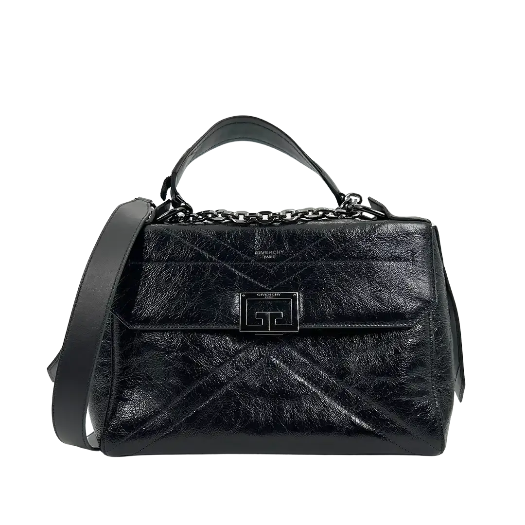 Givenchy ID Flap Stachel Tasche Medium Kalbsleder schwarz / sehr gut Givenchy