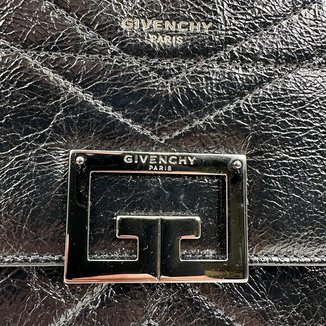 Givenchy ID Flap Stachel Tasche Medium Kalbsleder schwarz / sehr gut