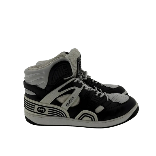 Gucci Basket High-Top Sneaker schwarz weiß Größe 46 / sehr gut Gucci