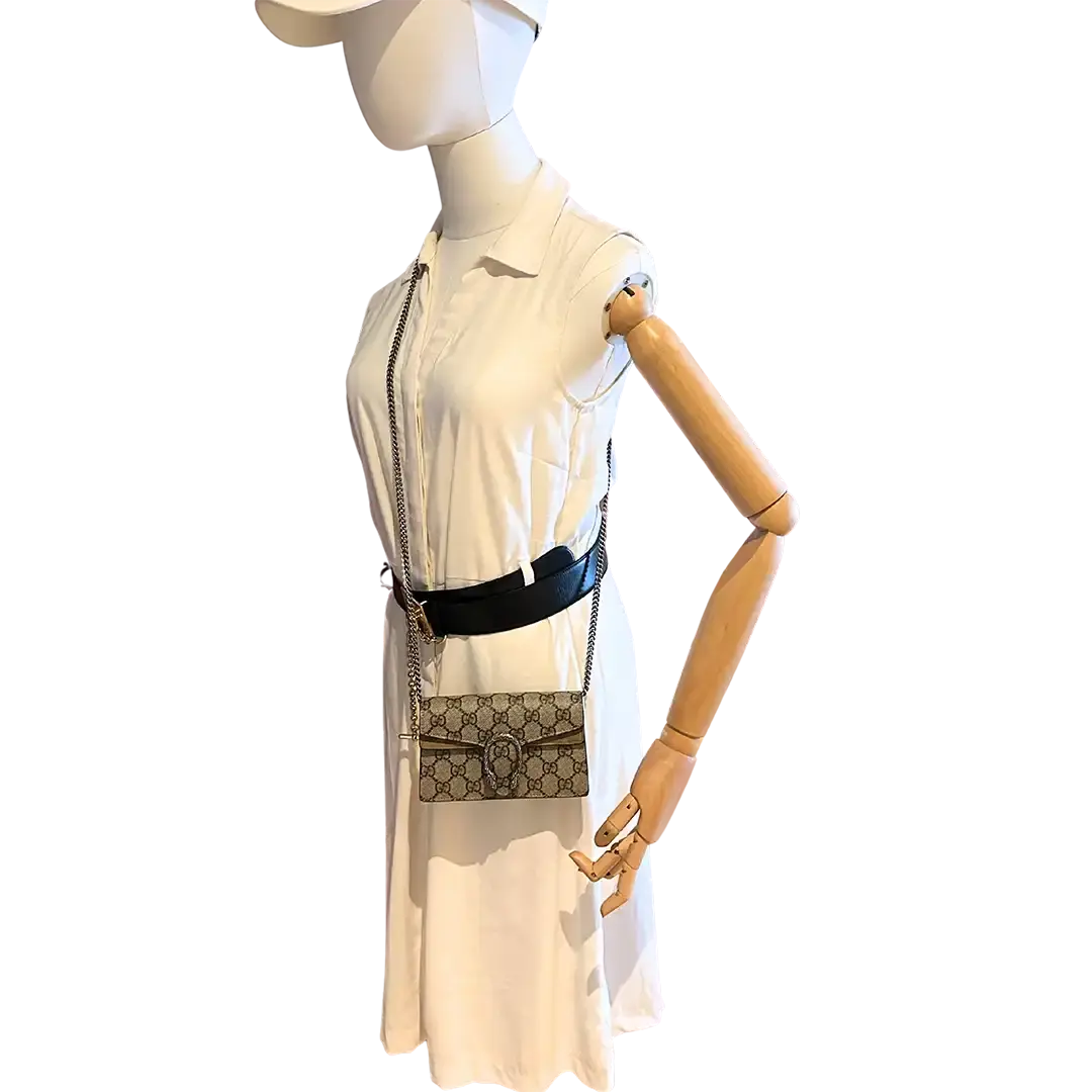 Gucci Dionysus GG Supreme Super Mini Beige Tasche / sehr gut Gucci