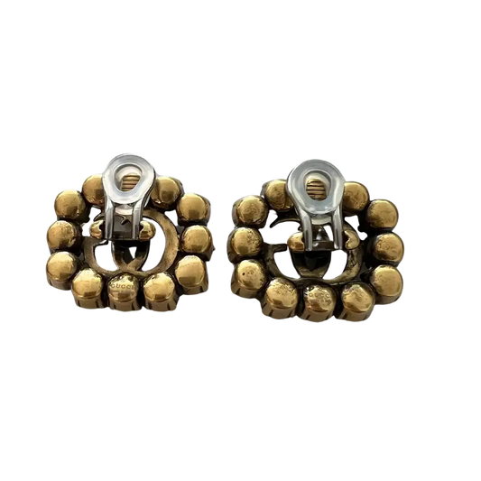 Gucci GG Clip-Ohrringe mit Krisallverzierung / sehr gut Gucci