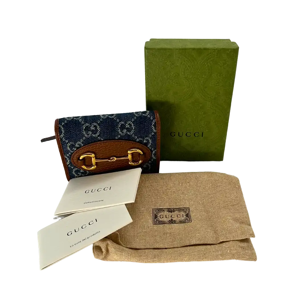 Gucci GG Denim Horsebit 1955 Wallet Geldbörse / ungetragen Gucci