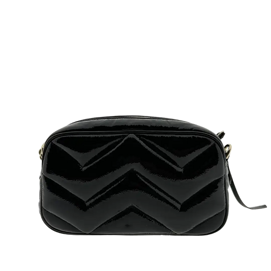 Gucci GG Marmont schwarz Lackleder Small / neuwertig Gucci