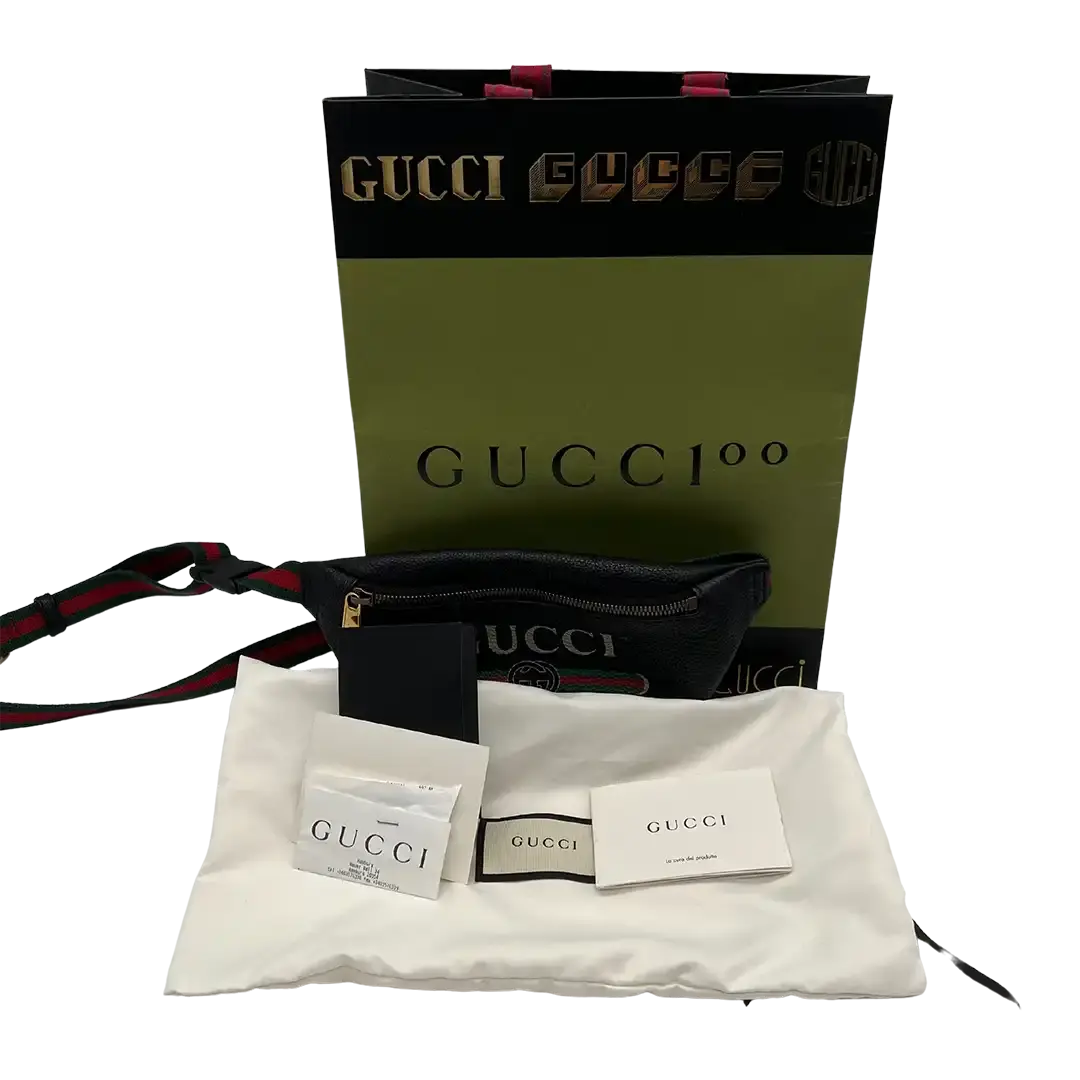Gucci Print Belt Bag Bauchtasche Vintage Logo klein schwarz / sehr gut Gucci