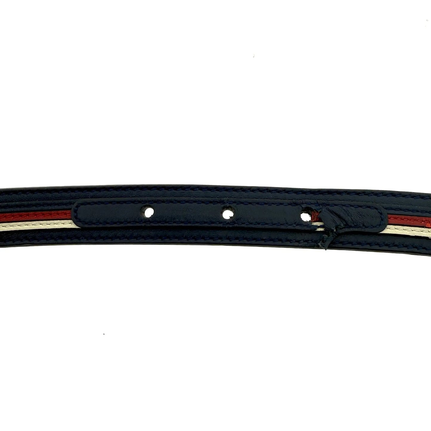 Gucci Torchon GG Sylvie Gürtel Navyblau Rot Weiß/ akzeptabel Gucci