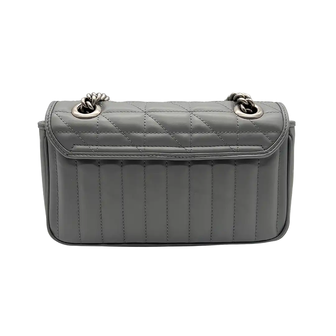 Gucci Aria Marmont Mini Grau hinten