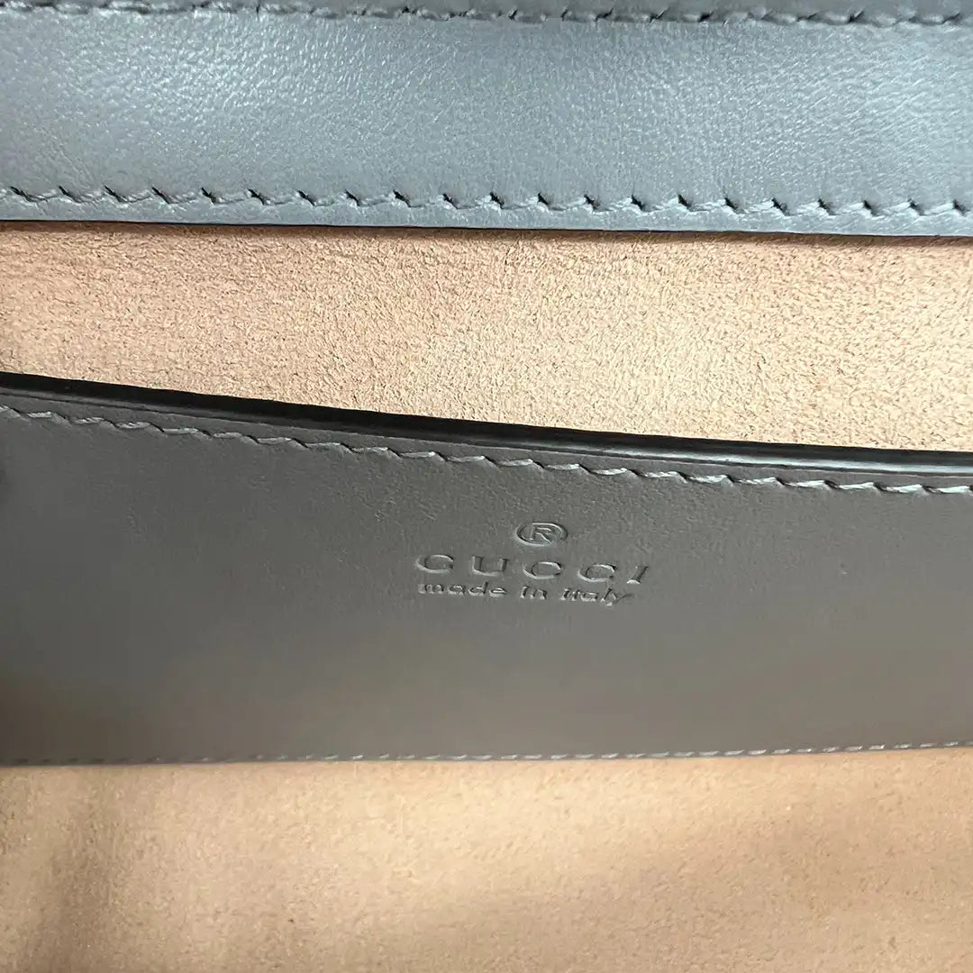 Gucci Aria Marmont Mini Grau Made in Label