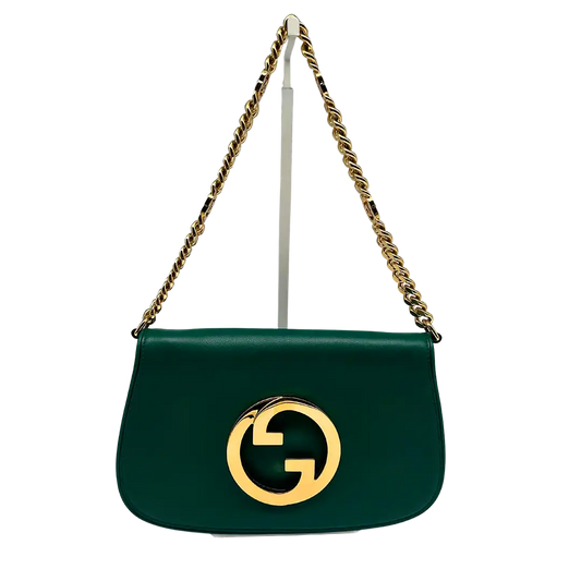 Gucci Blondie small grünes Leder Interlocking G Handtasche / sehr gut Gucci