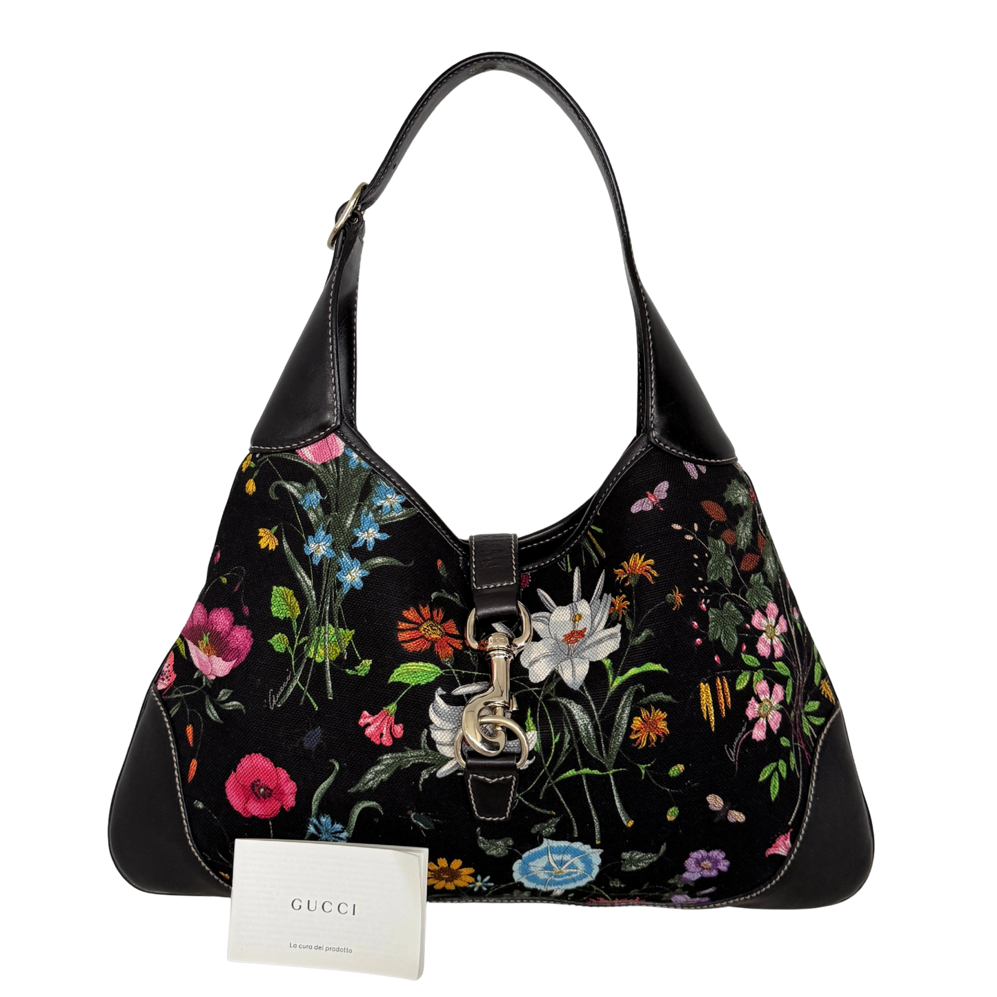 Gucci Canvas Flora Jackie O Bouvier Hobo Tasche Multicolor / sehr gut Gucci