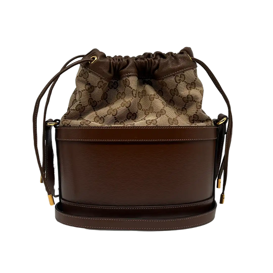 Gucci GG Supreme 1955 Horsebit Bucket Bag braun beige / sehr gut Gucci