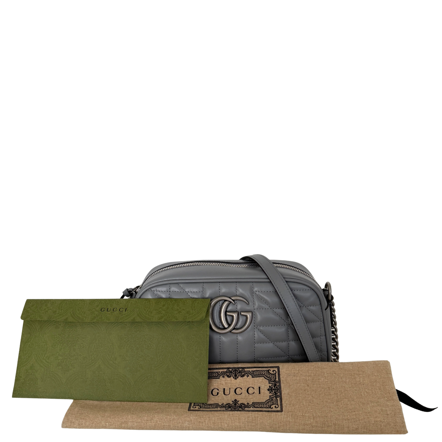 Gucci GG Marmont Umhängetasche Grau / sehr gut Gucci