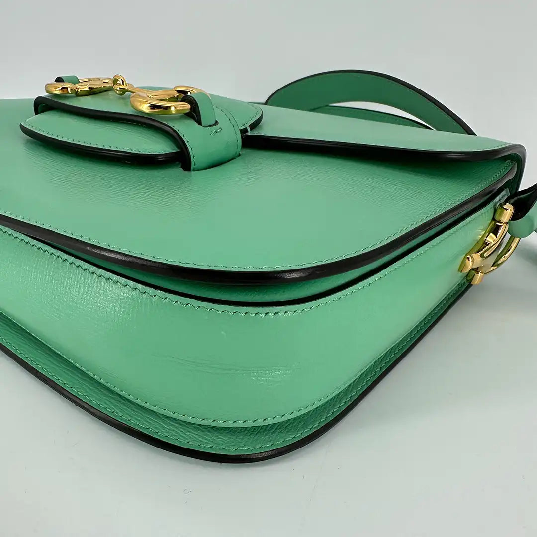 Gucci 1955 Schultertasche Horsebit grün / sehr gut Gucci