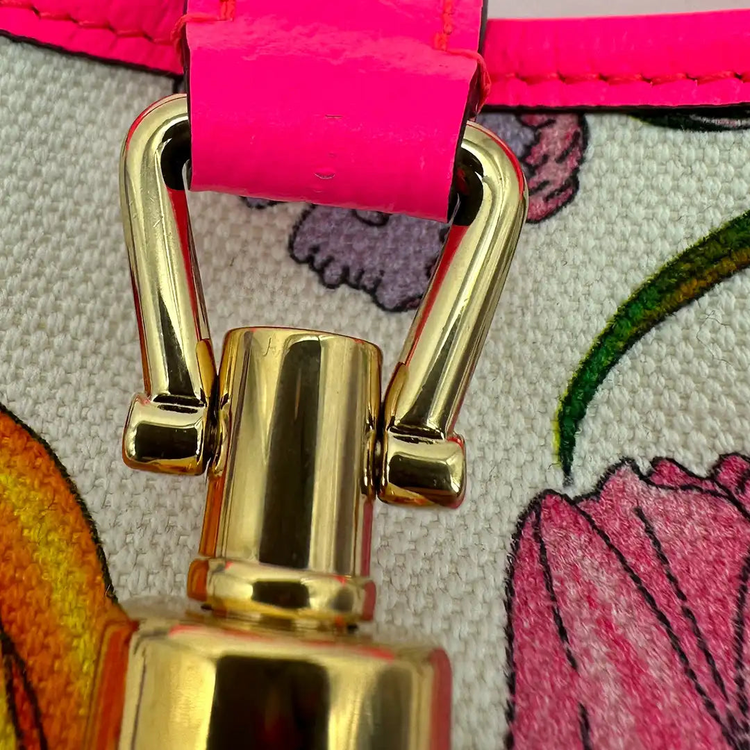 Gucci Jackie Flora Medium Hobo Bag Neon Pink / sehr gut Gucci