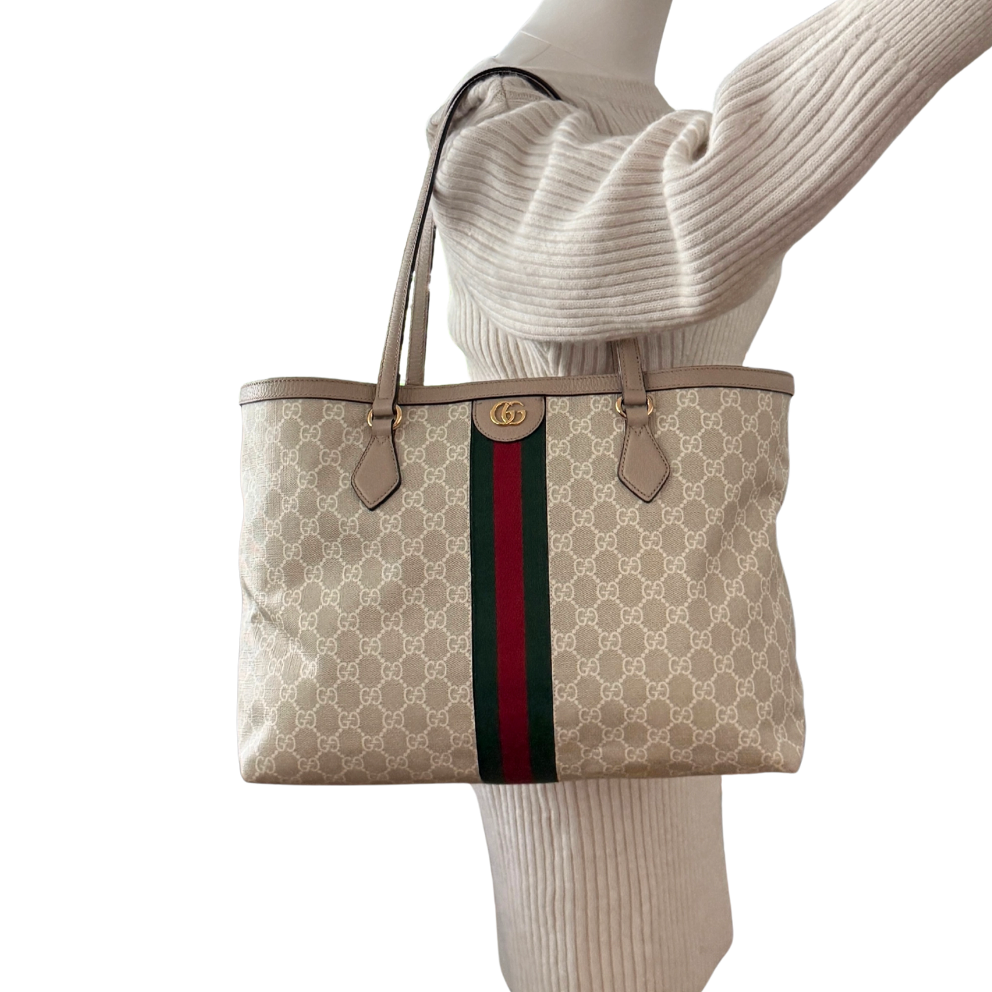 Gucci Großer Ophidia Shopper Beige / neuwertig Gucci