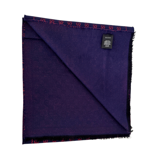 Gucci Schal aus Wolle Marineblau / neuwertig Gucci