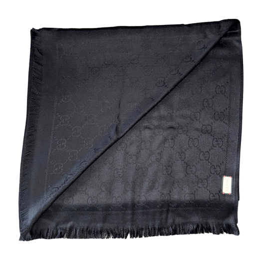 Gucci Schal aus Wolle Schwarz / neuwertig Gucci