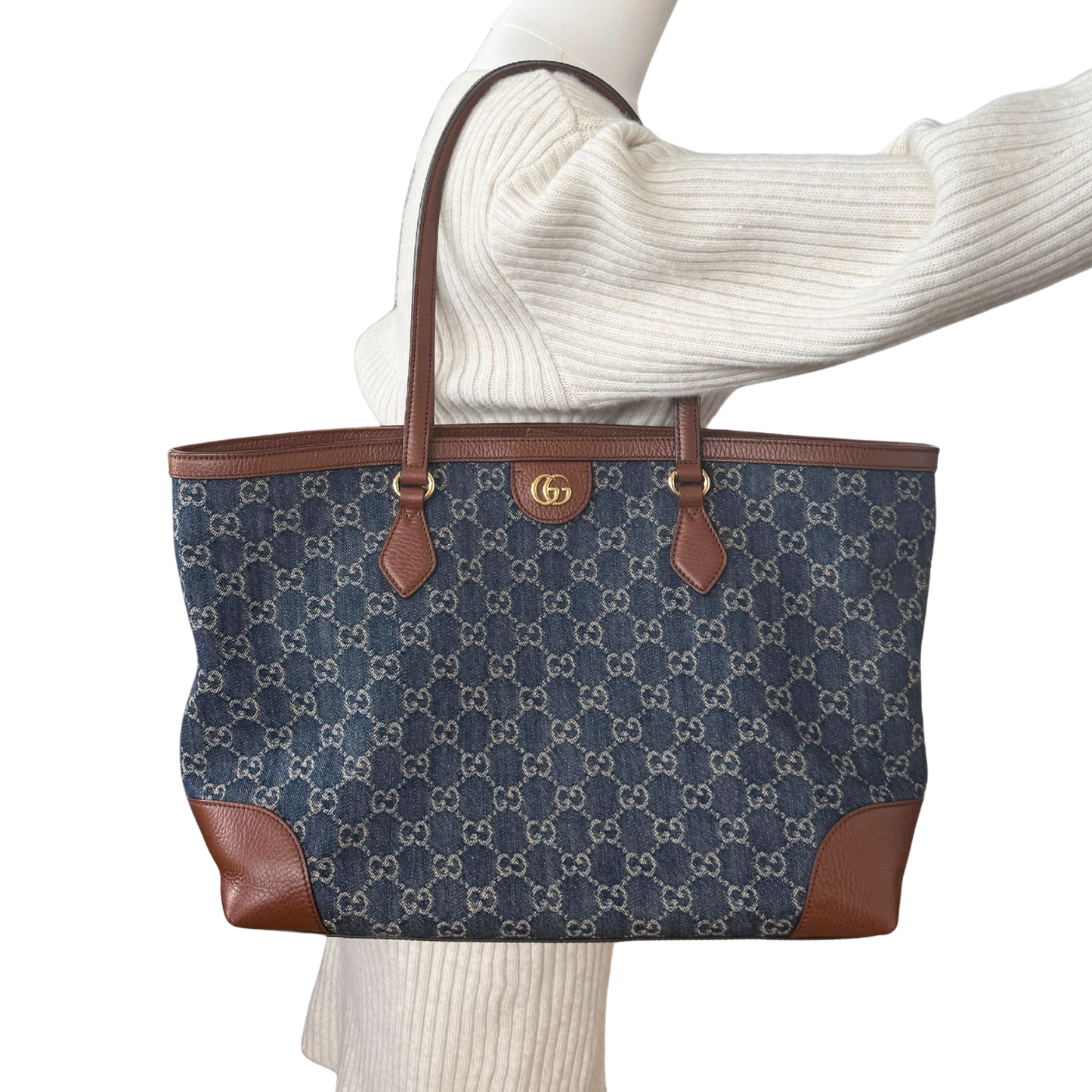 Gucci Ophidia GG Denim Tote Bag Blau / gut Echtheitscheck