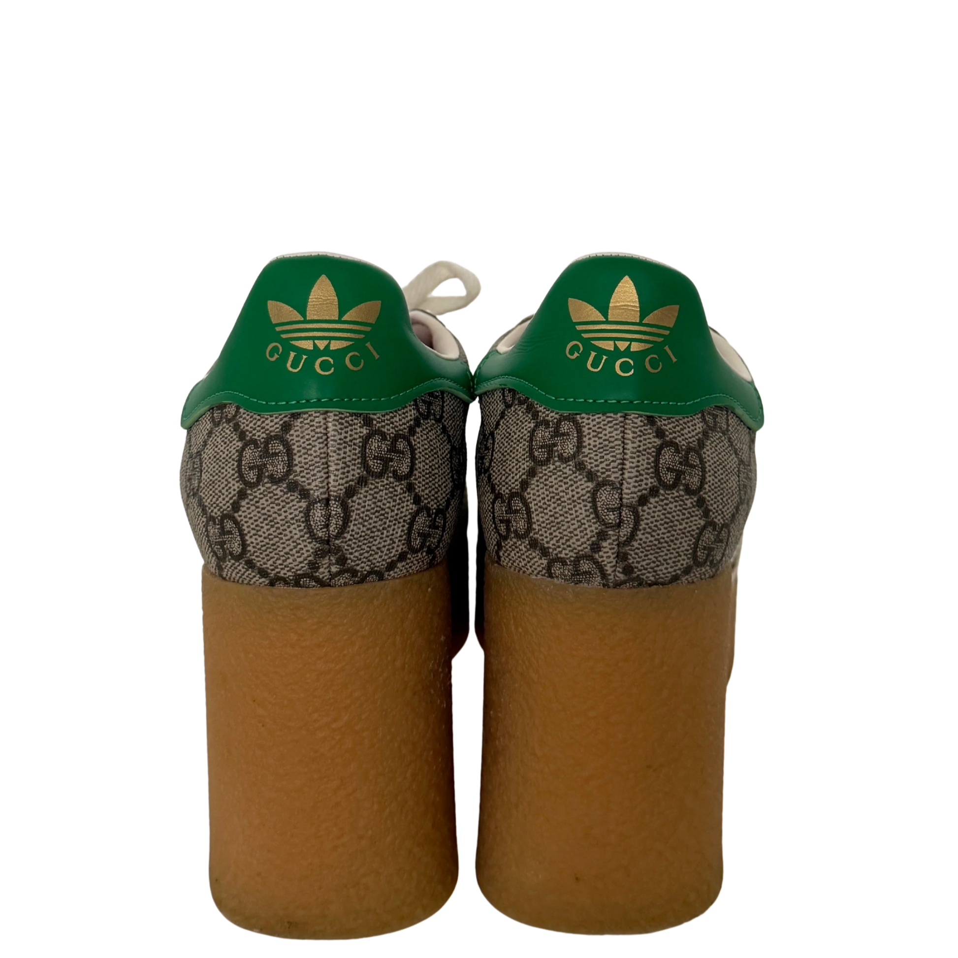 Adidas x Gucci Gazelle Wedge Beige GG Monogram Größe 38 Braun / sehr gut Gucci