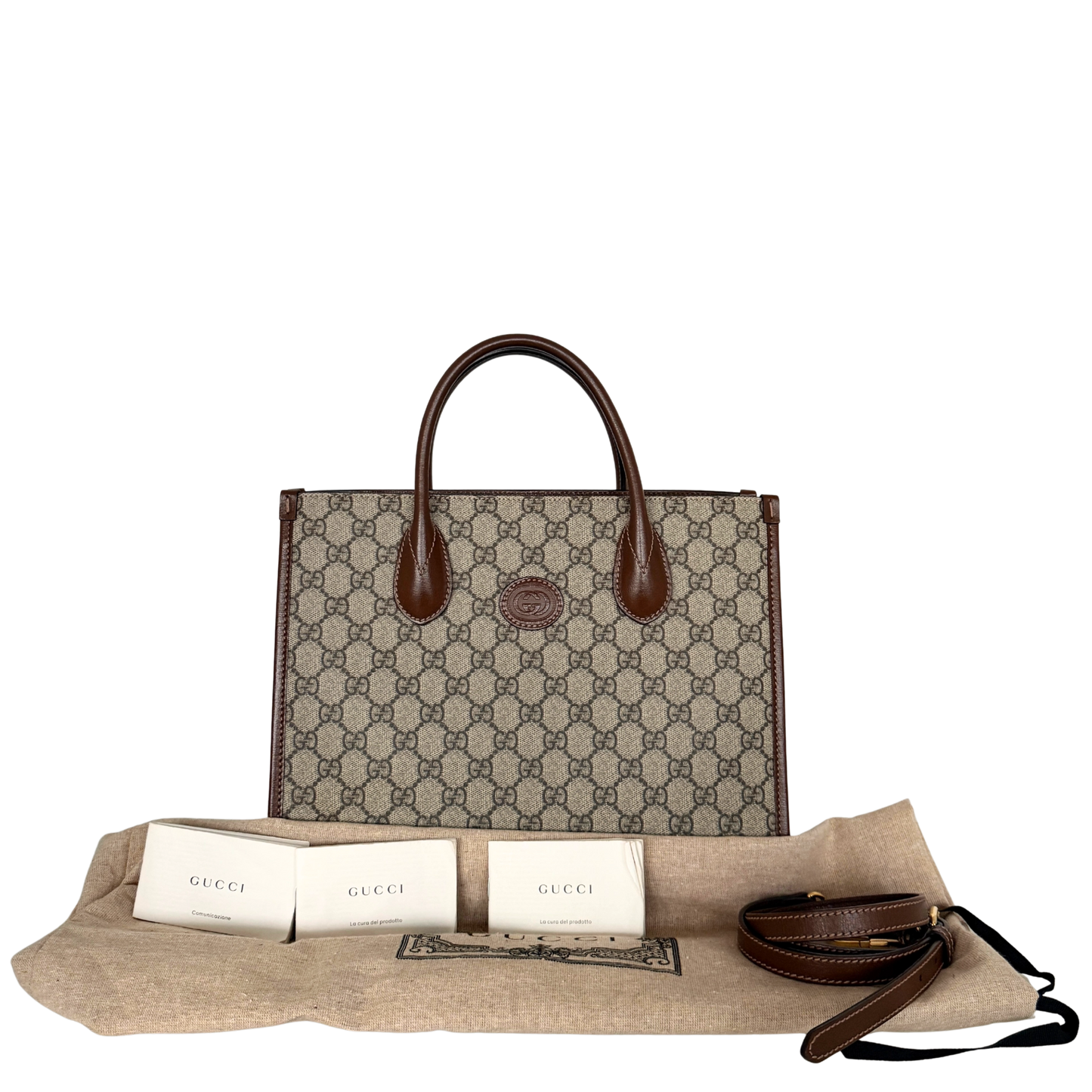 Gucci GG Supreme Monogram Small Tote Bag Braun / sehr gut Gucci