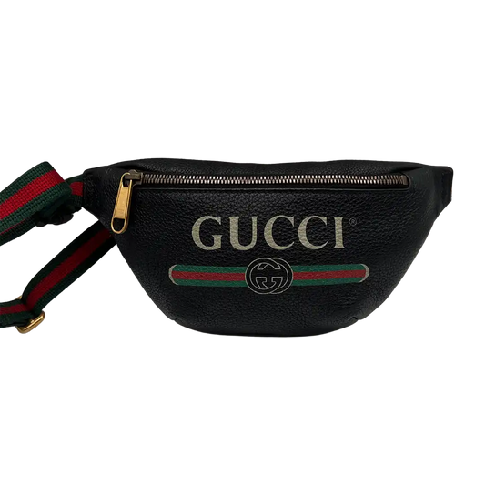 Gucci Print Belt Bag Bauchtasche Vintage Logo klein schwarz / sehr gut Gucci