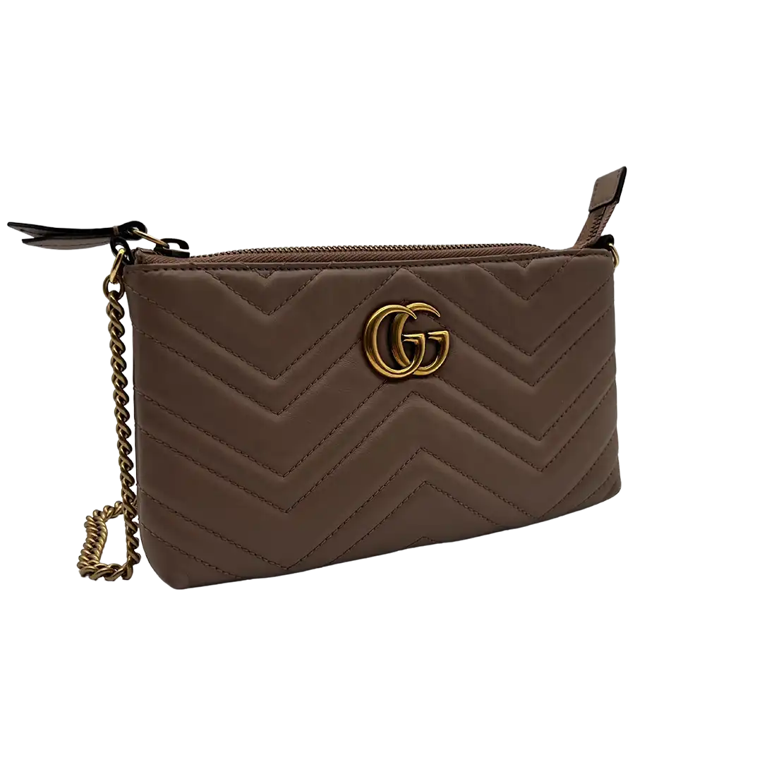 Gucci GG Marmont Matelasse Walle on Chain Mini Tasche mit Kette / gut Gucci