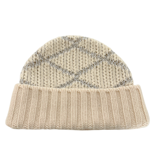Louis Vuitton Strickmütze Beanie Beige / sehr gut Louis Vuitton