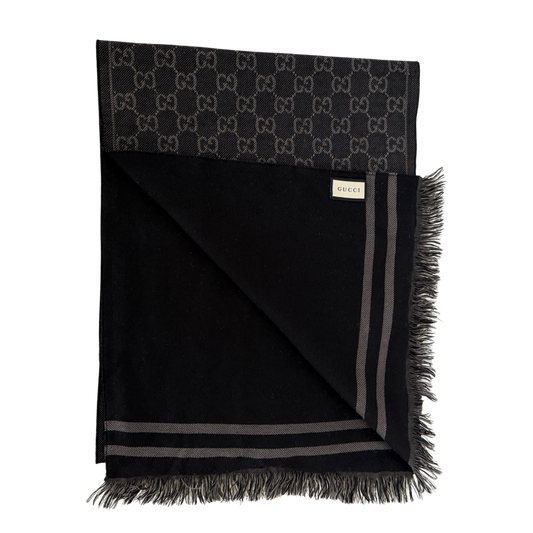 Gucci Schal aus Wolle Grau / neuwertig Gucci