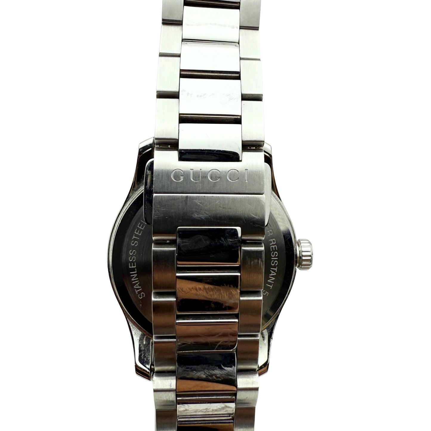 Gucci G-Timeless Damen-Uhr (Modell YA126573) Silber / gut Gucci