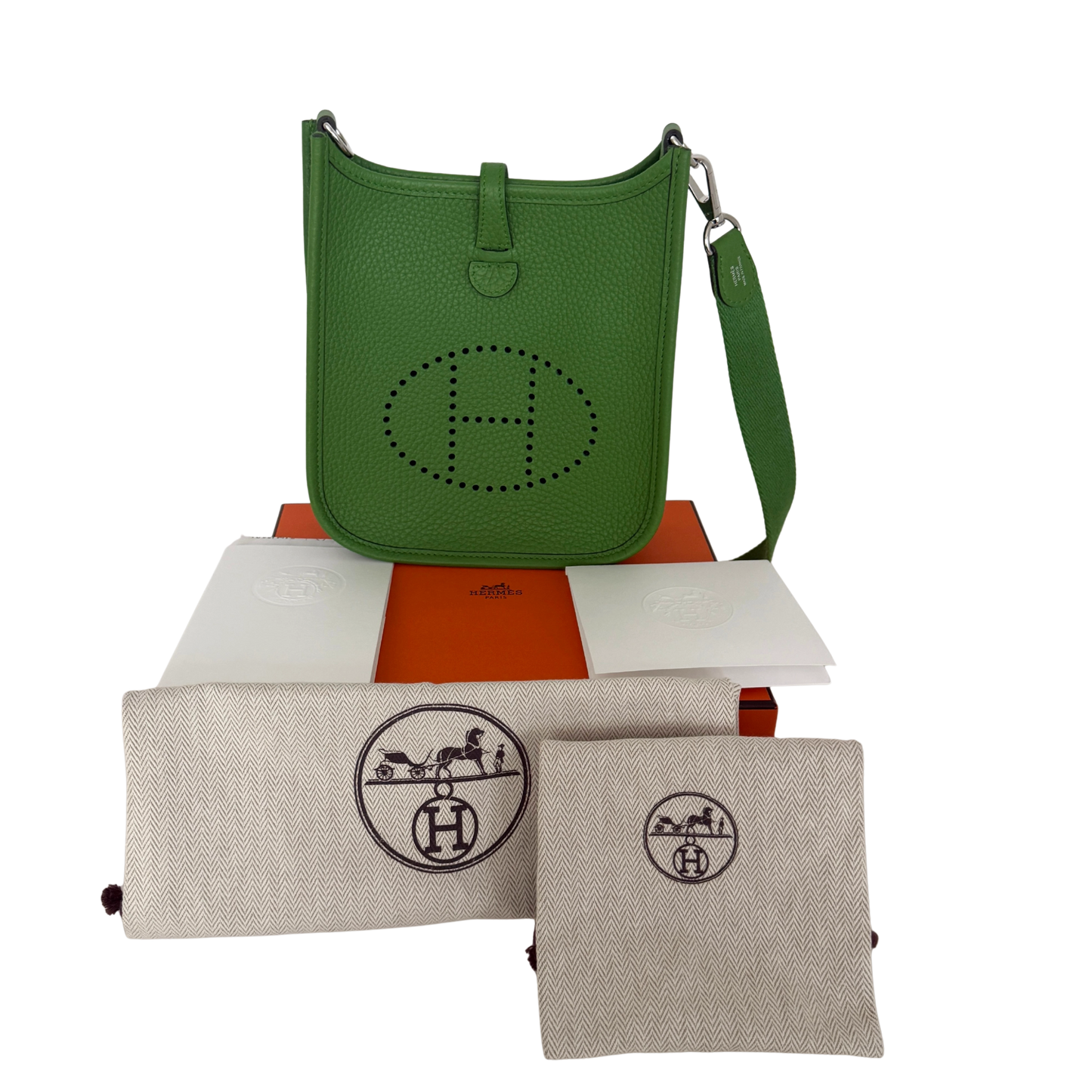 Hermès Evelyne 16 Amazone Taurillon Clemence Grün Fullset / neuwertig Hermès