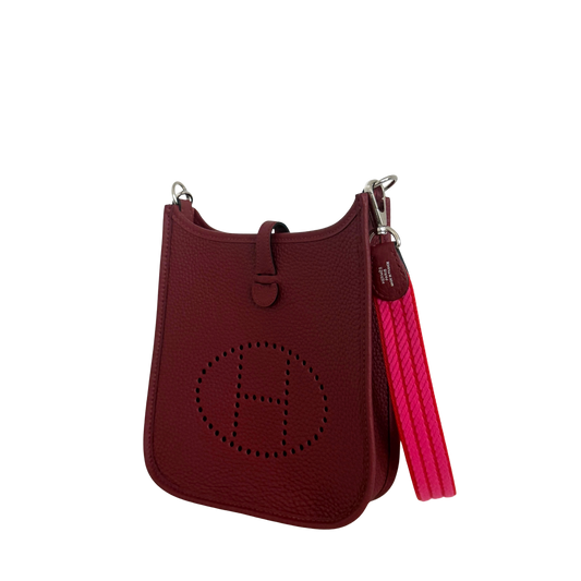 Hermès 16 Amazone Clemence/Sangle Rot Orange Paladium Fullset / neuwertig Hermès