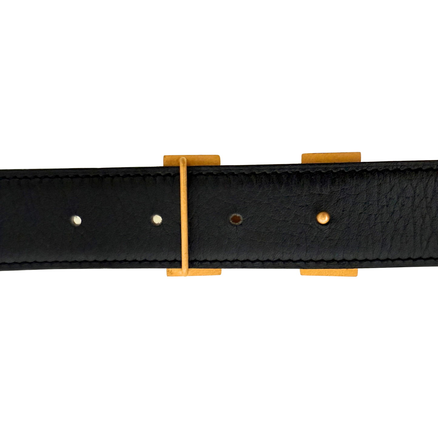 Hermès Gürtelschließe H und Wendbarer Gürtelriemen Braun Schwarz 70cm / sehr gut Hermès