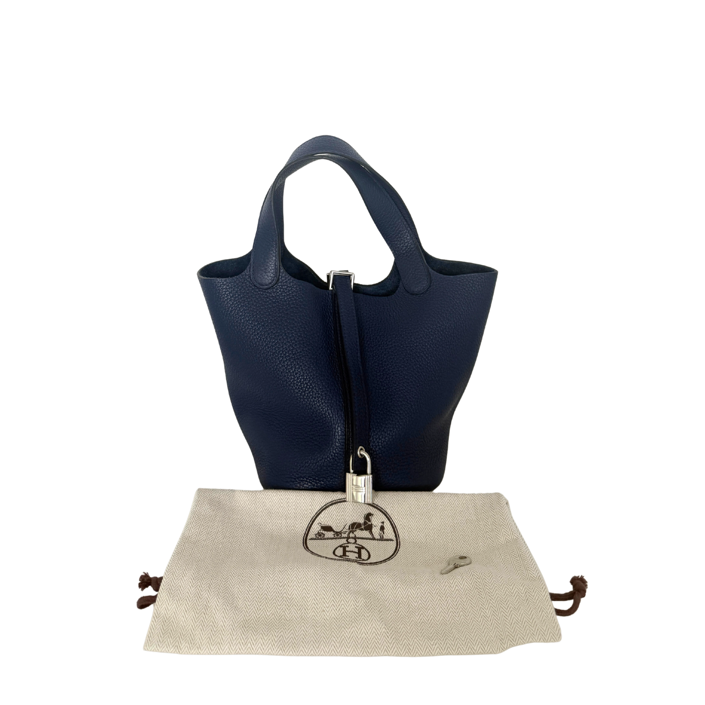 Hermès Picotin 18 Taurillon Clemence Marineblau Palladium Hardware / neuwertig Hermès