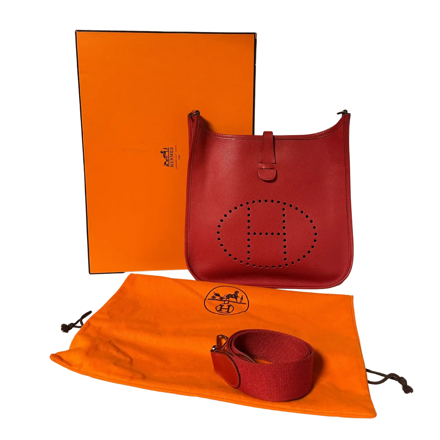 Hermès Evelyne 29 Rubis Taurillon Clemence Palladium 2005 / sehr gut Hermès